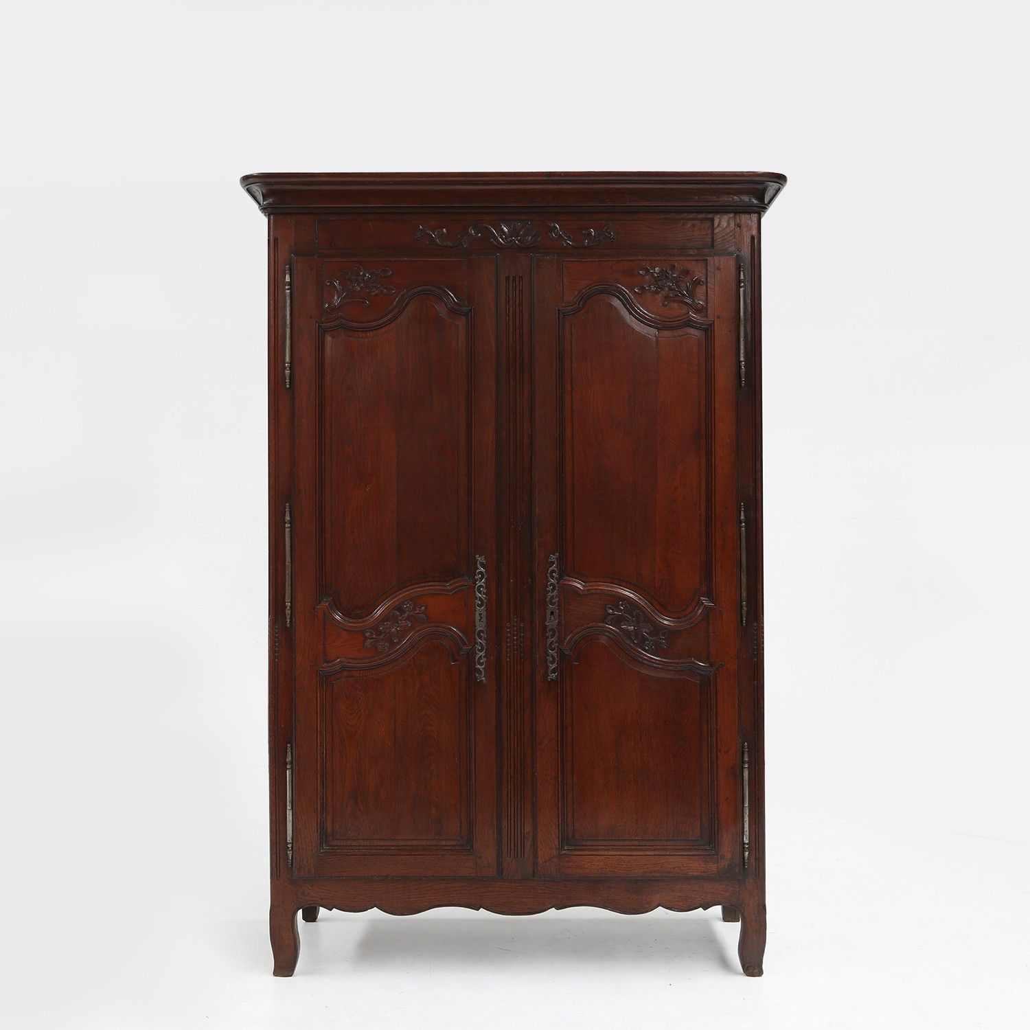 Large French antique carved bridal Armoire in Louis XVI style, ca. 1850-img